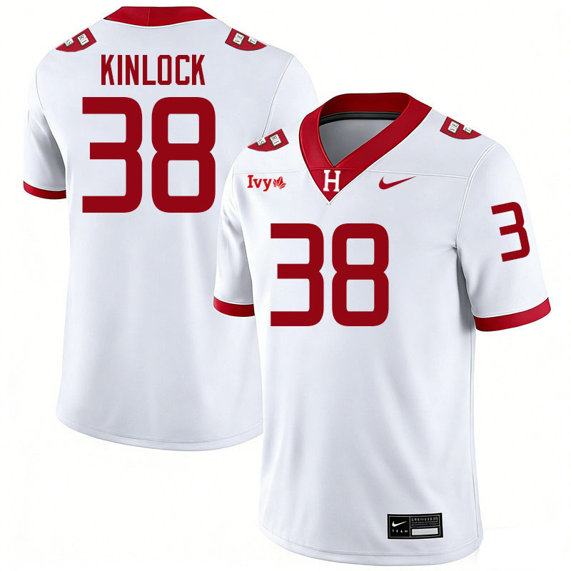 Harvard Crimson #38 Jaeden Kinlock College Football Jerseys,Uniforms Stitched-White